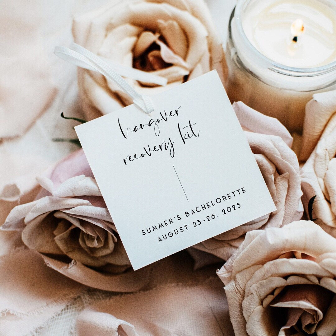 Editable Hangover Kit Tag, Bachelorette Hangover Kit Label, Printable