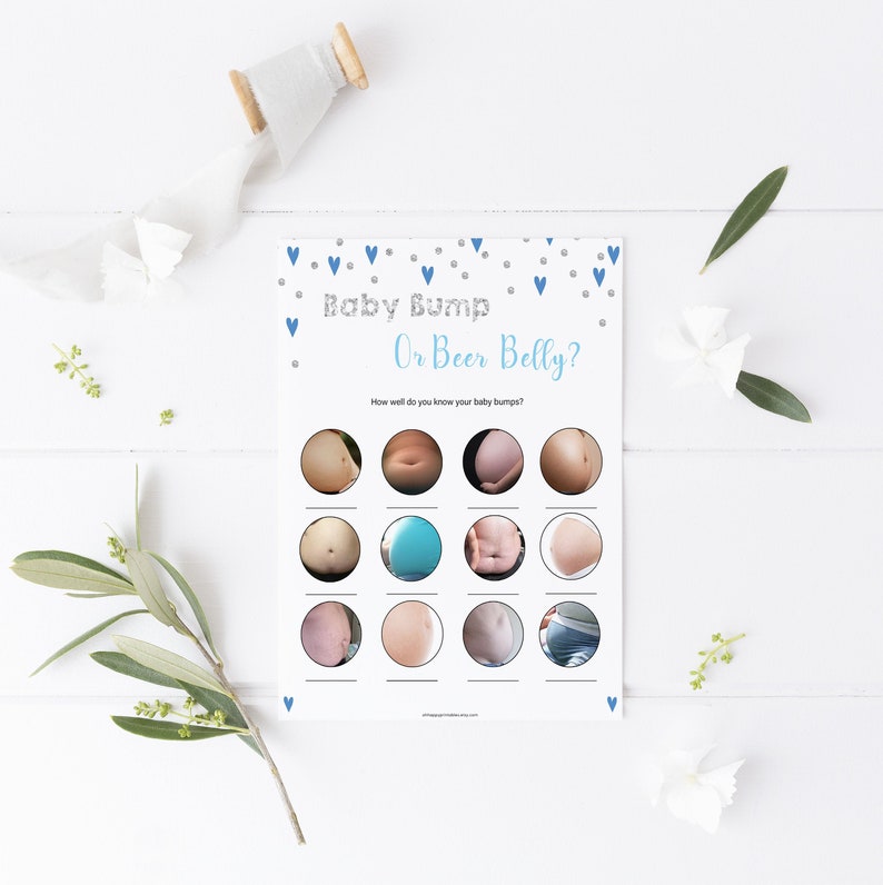 Baby Bump or Beer Belly Game Printable Baby Shower Games Etsy