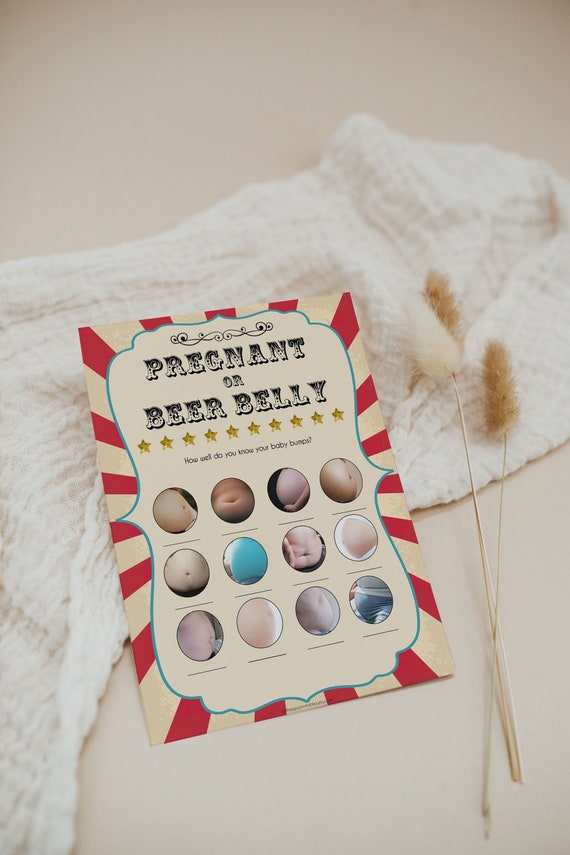Carnival Baby Shower Jeu Du Ventre Enceinte Ou De Biere Jeux Etsy France