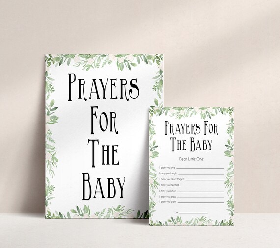 Prayers for the Baby Keepsake Printable Baby Shower Games | Etsy