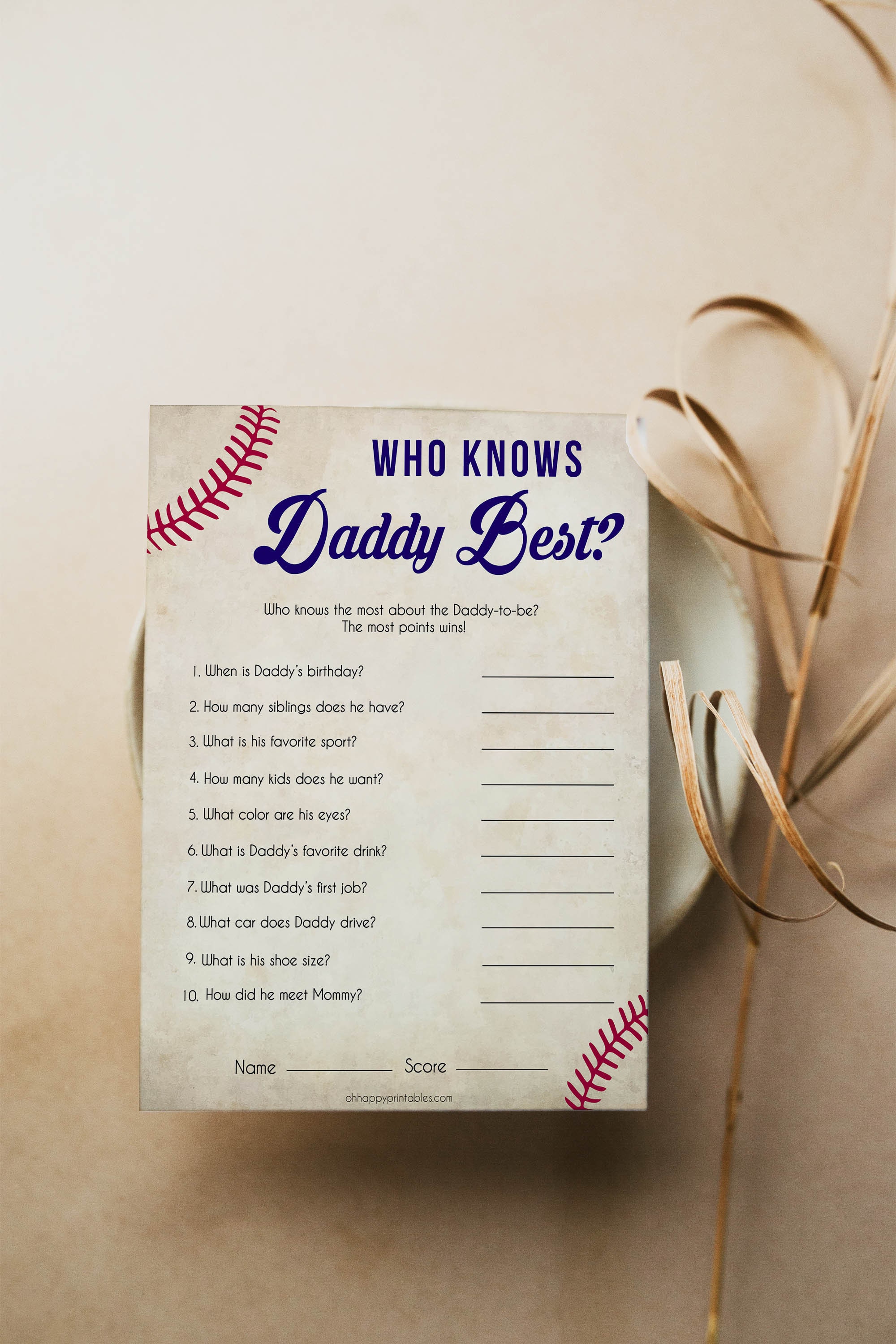 EDITABLE Who Knows Daddy Best Printable Baby Shower Games - Etsy