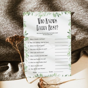 EDITABLE Who Knows Daddy Best Baby Game Printable Baby Shower - Etsy