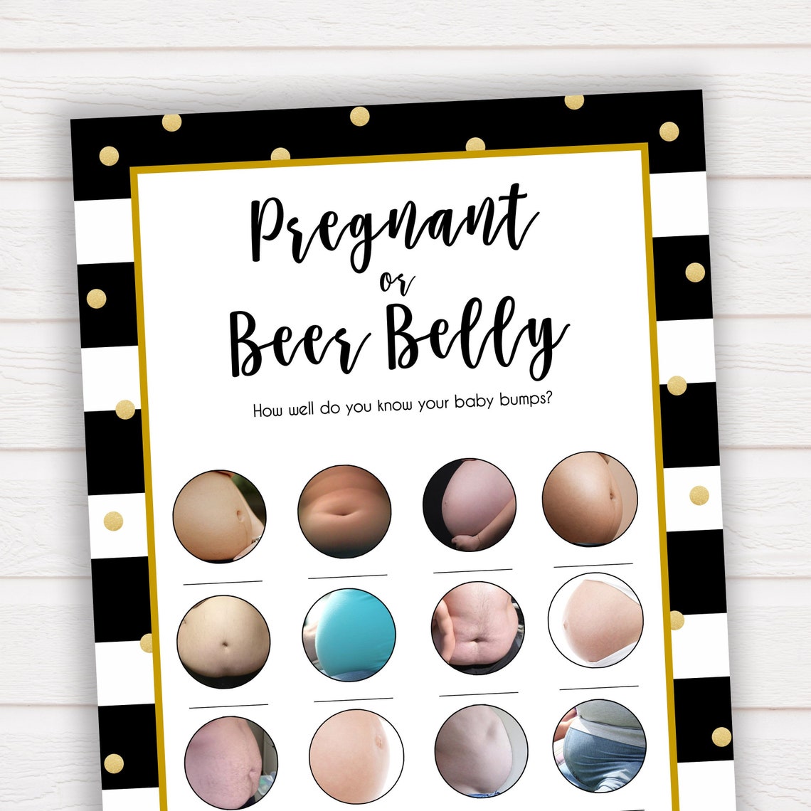 Pregnant or Beer Belly Game Baby Bump or Beer Belly Pregnant Etsy