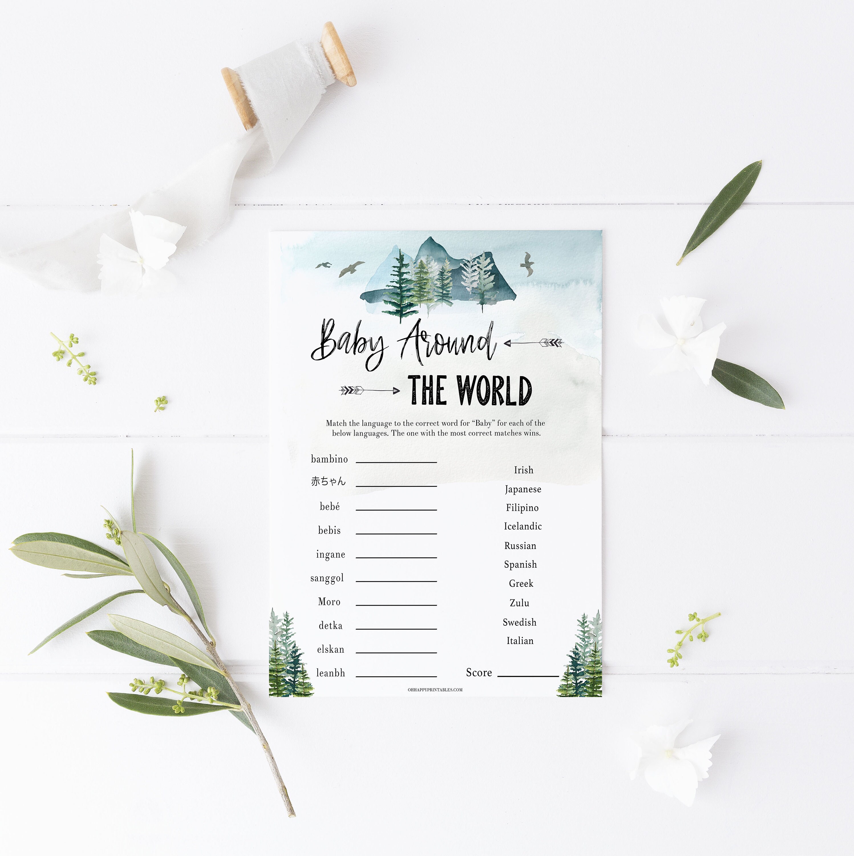 Baby Around The World Game Printable Baby Shower Games | Etsy