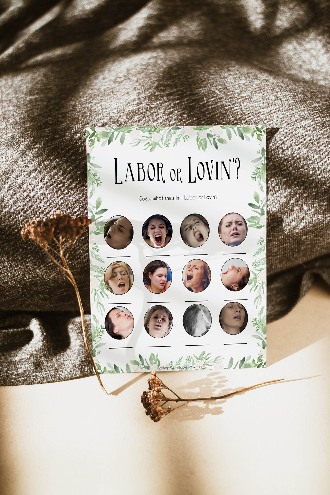Labor or Lovin Baby Shower Games Labor or Porn Printable - Etsy