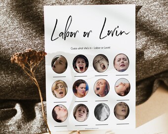 Labor or Lovin Game Printable Baby Shower Games Labour or - Etsy