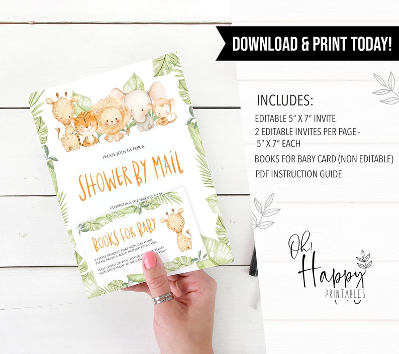 EDITABLE Baby Shower by Mail Invitation Virtual Baby Shower Etsy