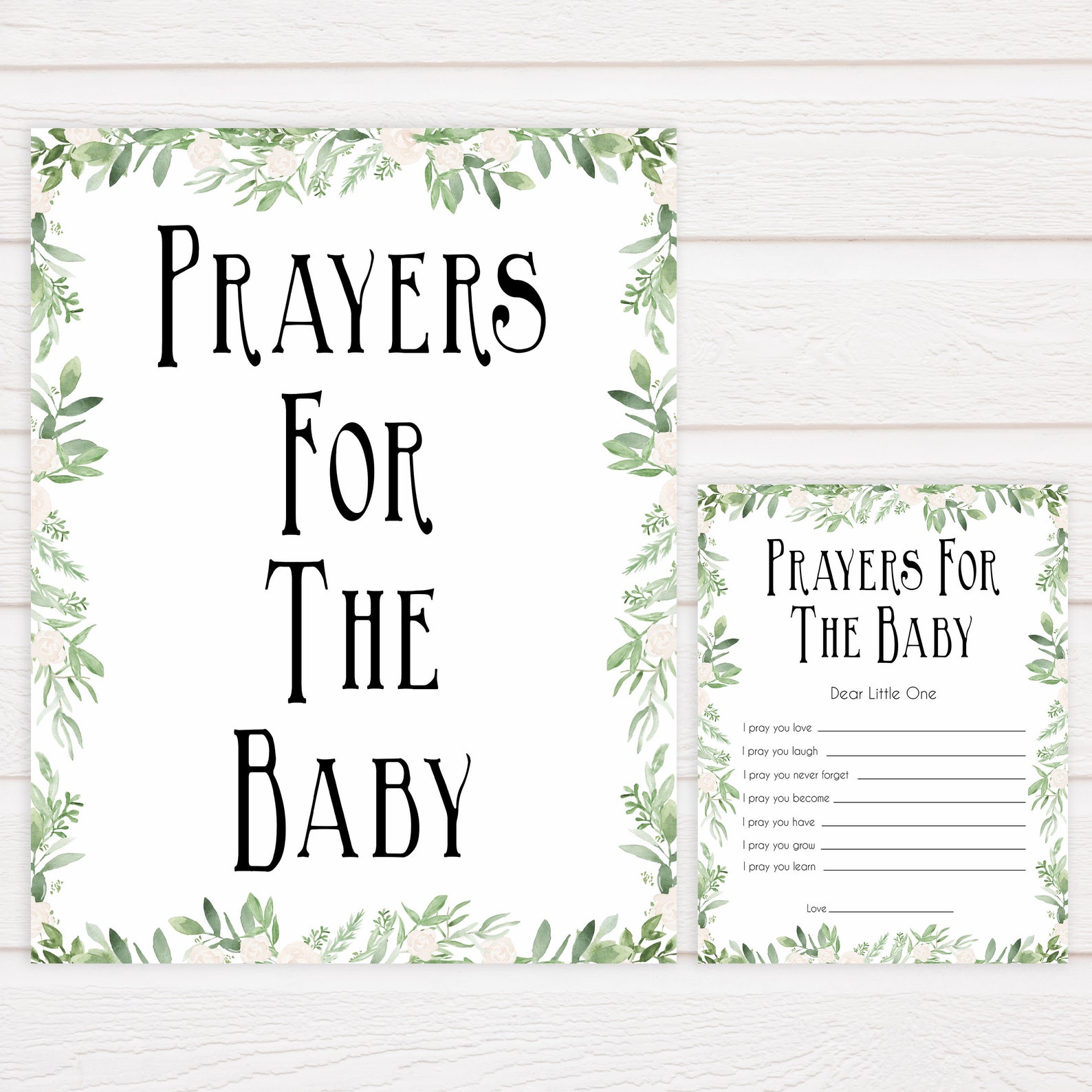Prayers for the Baby Keepsake Printable Baby Shower Games - Etsy