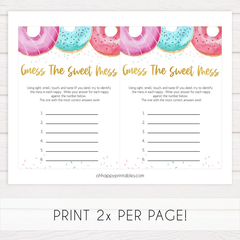 Guess the Sweet Mess Baby Shower Game Printable Baby Shower Etsy
