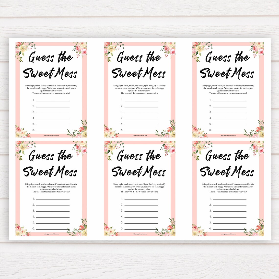 Floral Baby Shower Guess The Mess Game Printable Baby Shower | Etsy