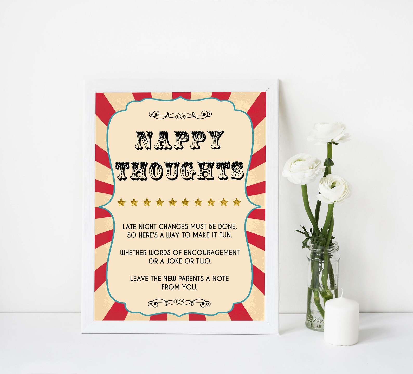 Carnival Baby Shower Nappy Thoughts Printable Baby Shower Etsy