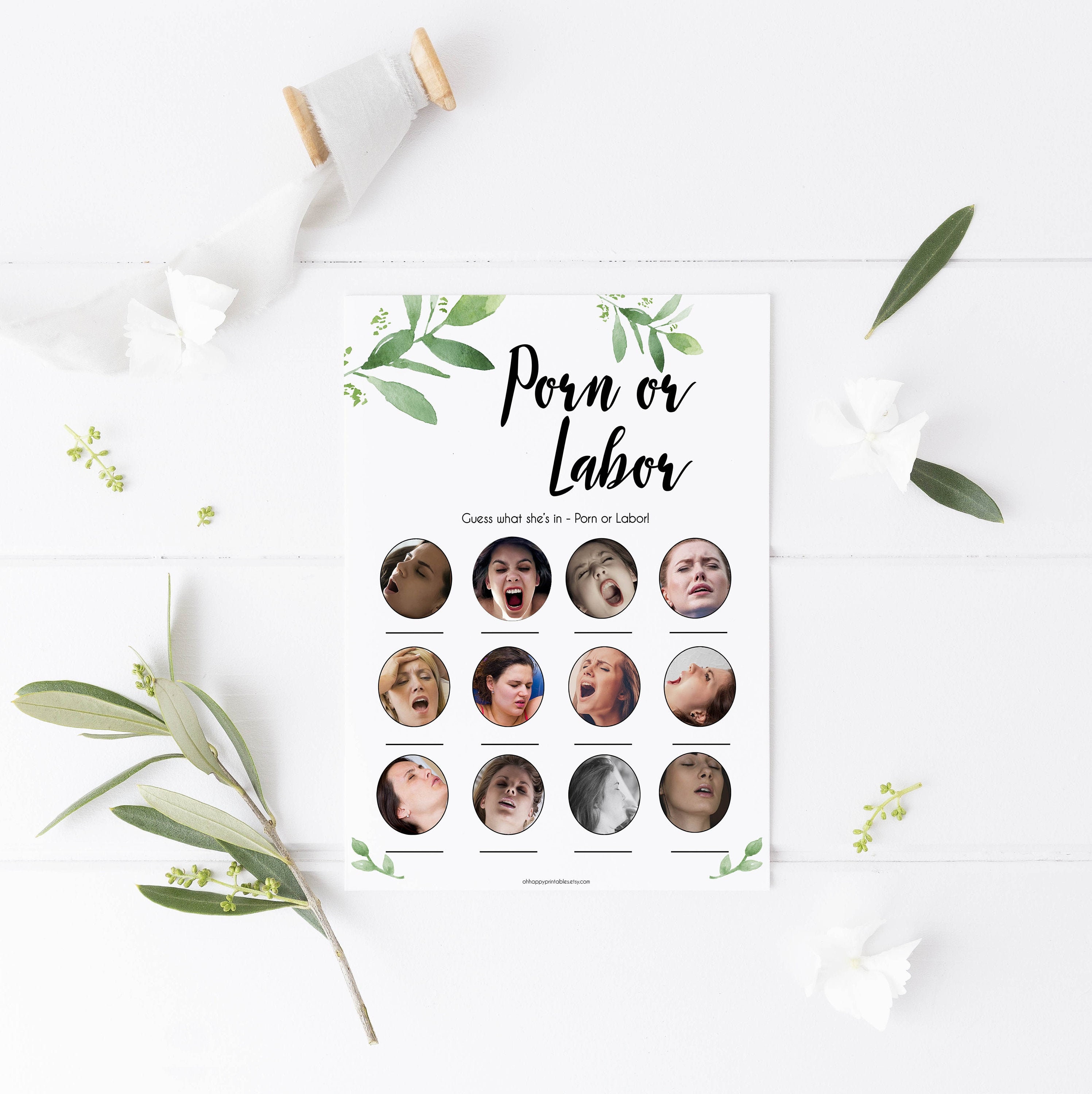 Labor or Porn Baby Shower Game, Porn or Labor, Printable Baby Shower …