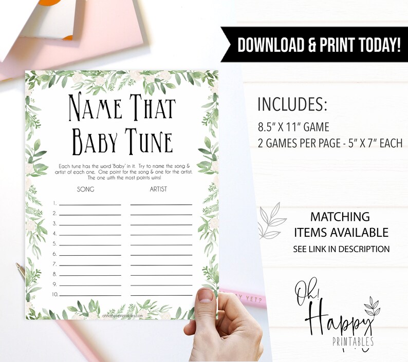Name That Baby Tune Game Printable Baby Shower Games - Etsy