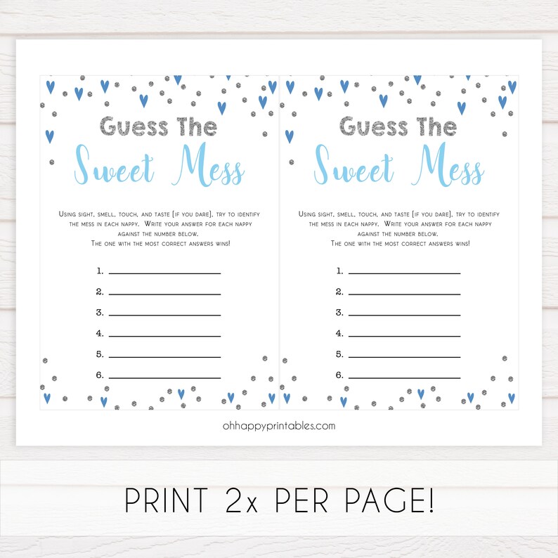 Guess the Sweet Mess Baby Game Printable Baby Shower Games Etsy