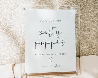 Minimalistisches Hochzeit Popcorn Bar Tischschild Bearbeitbares Vorlage Zeichen, Popcorn Bartisch Hochzeitsschild, Party Popcorn druckbares Hochzeitsschild AS3