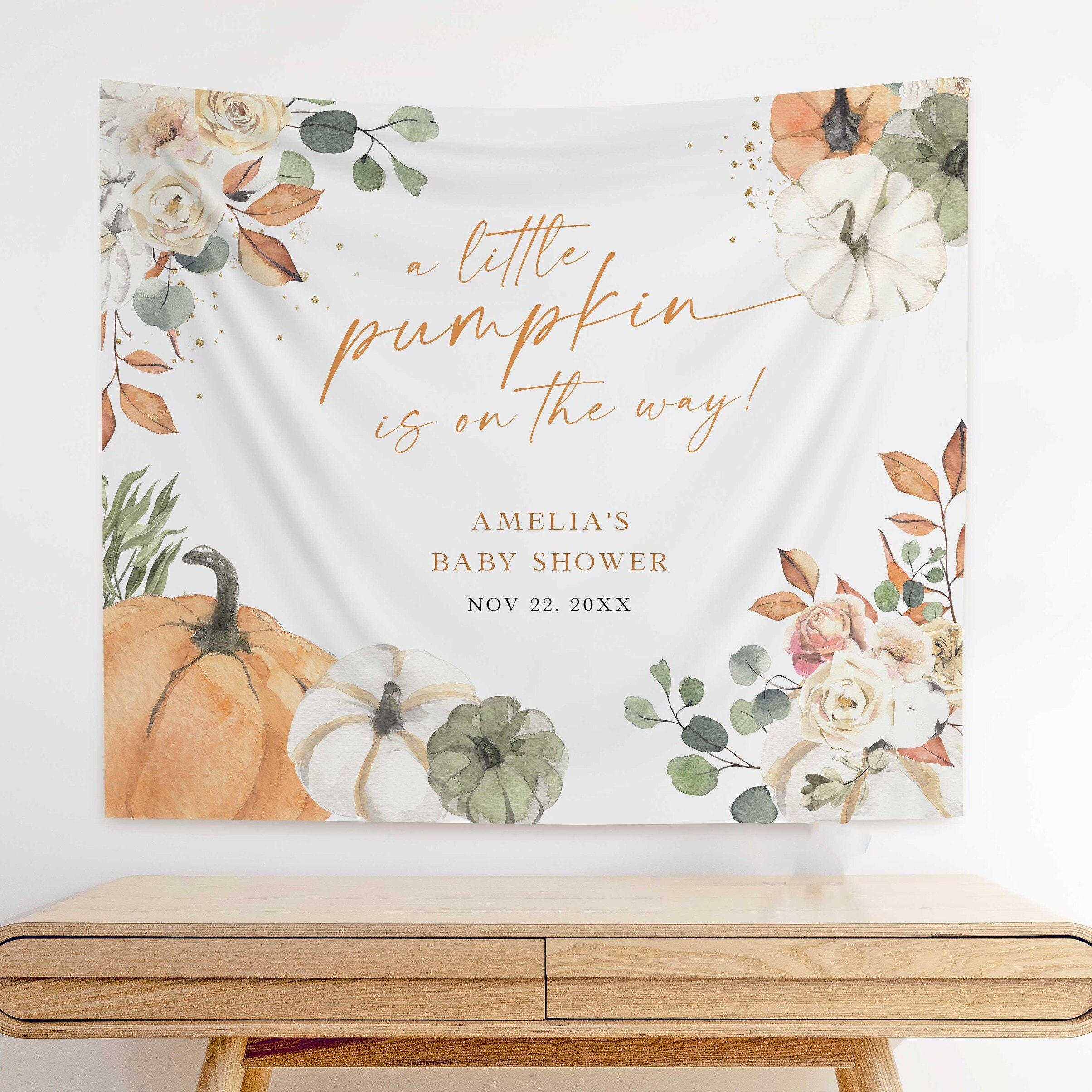 Our Little Pumpkin Is On The Way Backdrop, Thanksgiving Fall