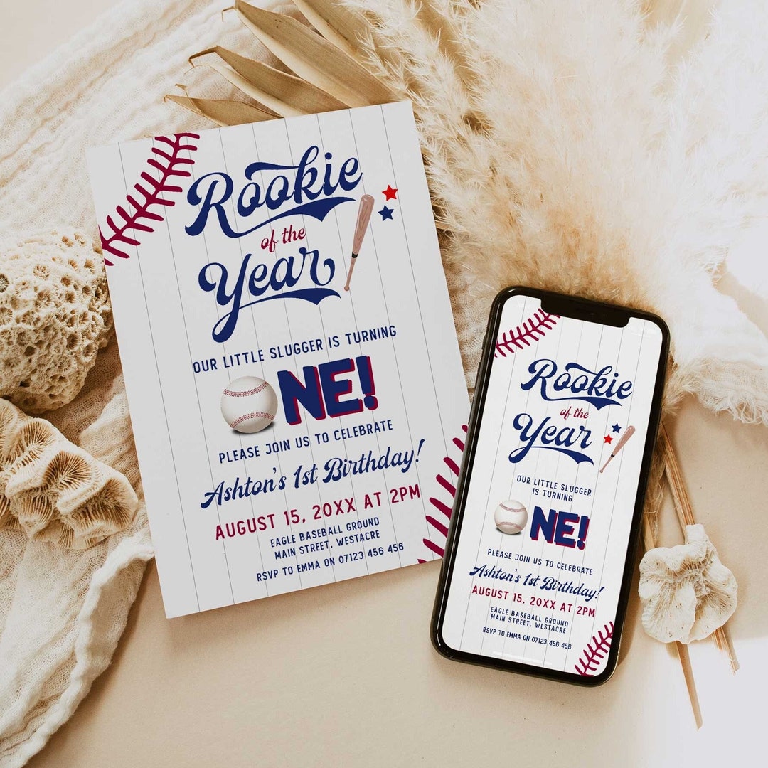 Baseball First Birthday Invitation