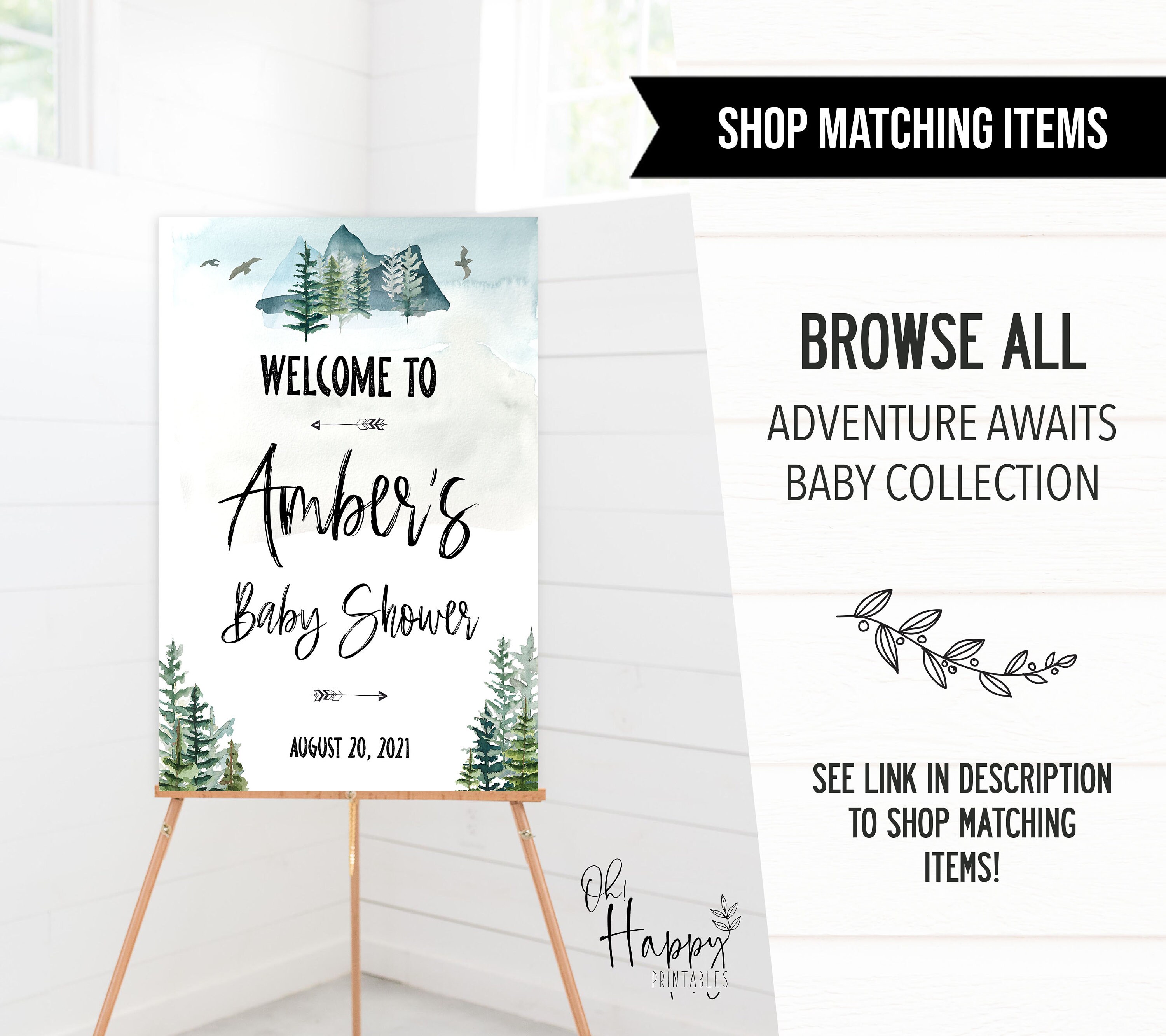 Baby Shower Welcome Sign - Editable Baby Shower Decor – OhHappyPrintables