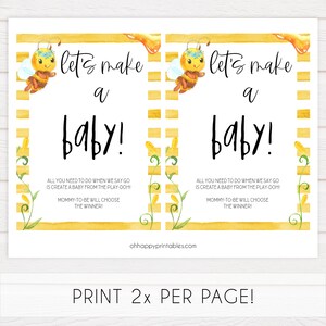 Lets Make A Baby Game, Printable Baby Shower Games, Mommy to BEE Baby ...