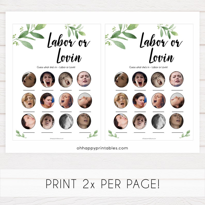 Labor or Lovin Game Printable Baby Shower Games Labor or | Etsy UK