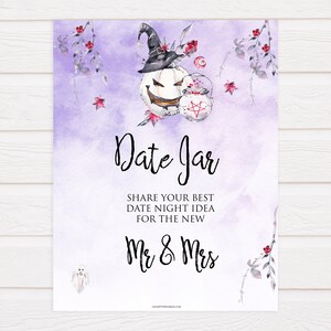 Date Jar Bridal Shower Game, Halloween Bridal Shower, Halloween Bridal ...