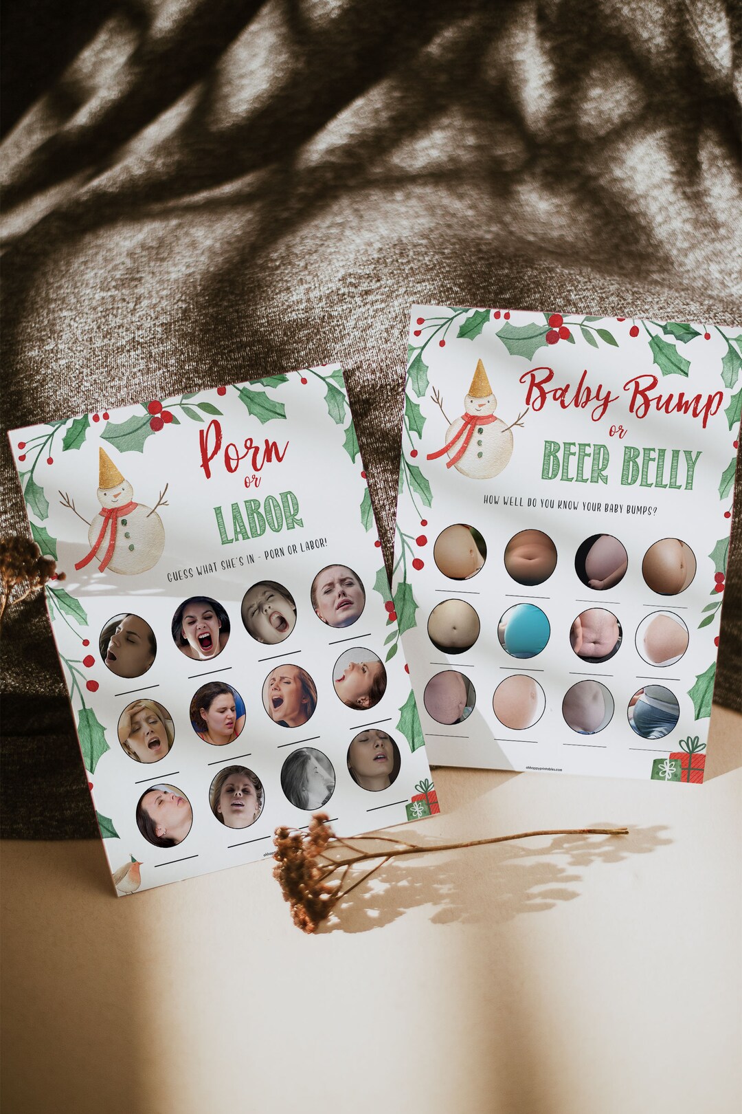 2 IN 1 Weihnachtsporno oder Arbeit & Baby Bump oder Bierbauch Pack, Porno  oder Arbeit, druckbare Babyspiele, Sofortiger Download, Labor oder Porno  CH1 - Etsy.de