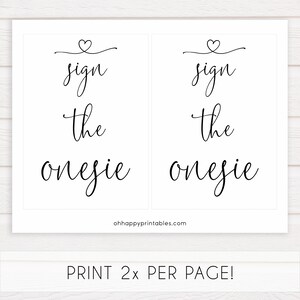 Minimalist Please Sign the Onesie, Sign the Onesie Baby Shower Sign ...