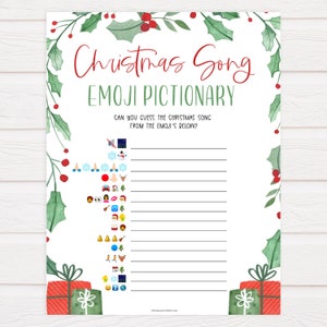 Christmas Song Emoji Pictionary Christmas Party Games | Etsy