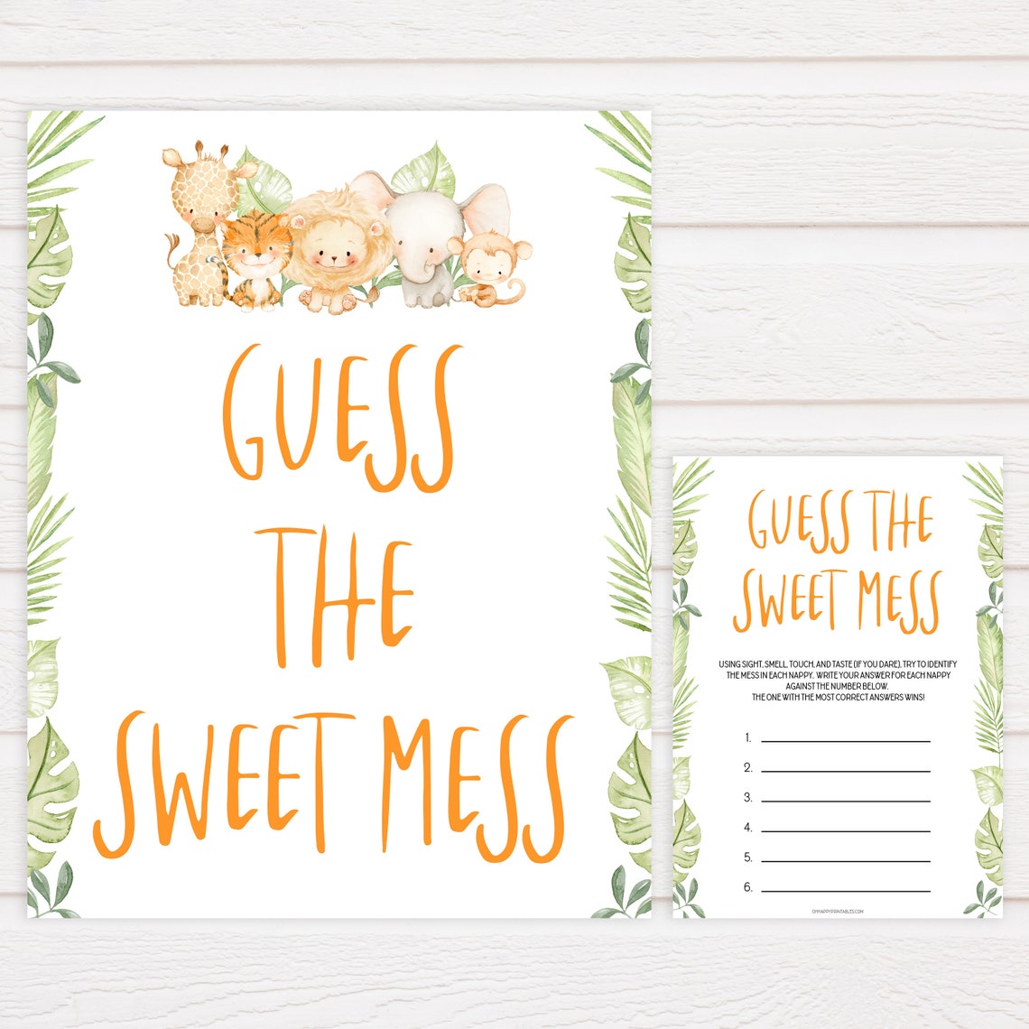 Guess the Sweet Mess Baby Game Printable Baby Shower Games - Etsy