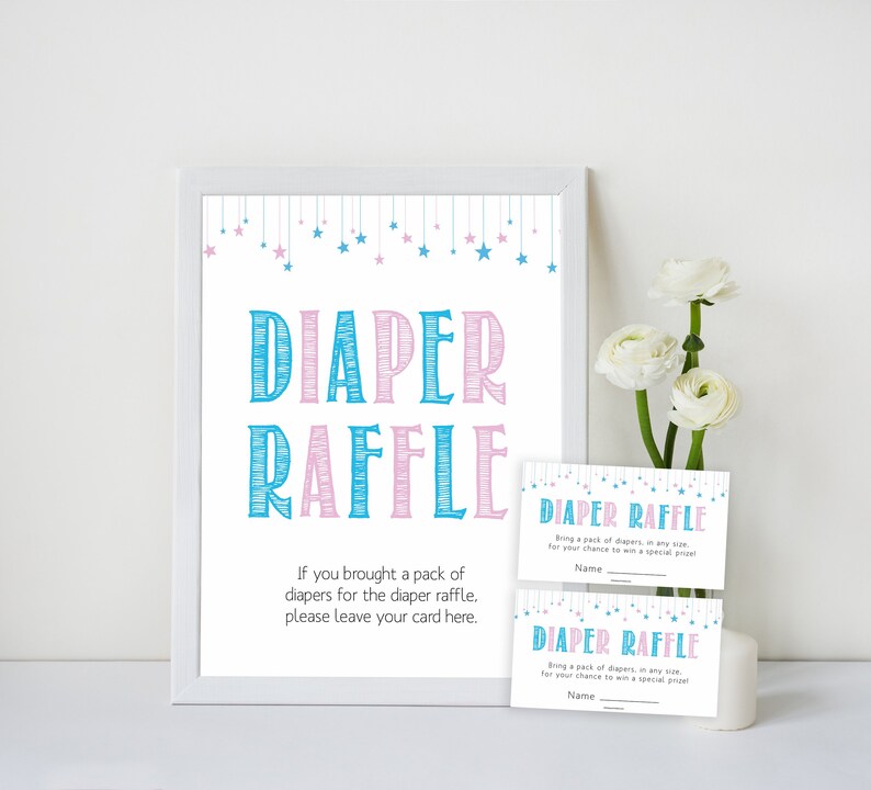Gender Reveal Diaper Raffle Printable Baby Games Diaper Etsy