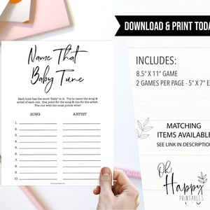 Name That Baby Tune Game, Printable Baby Shower Games, Baby Tune Game ...