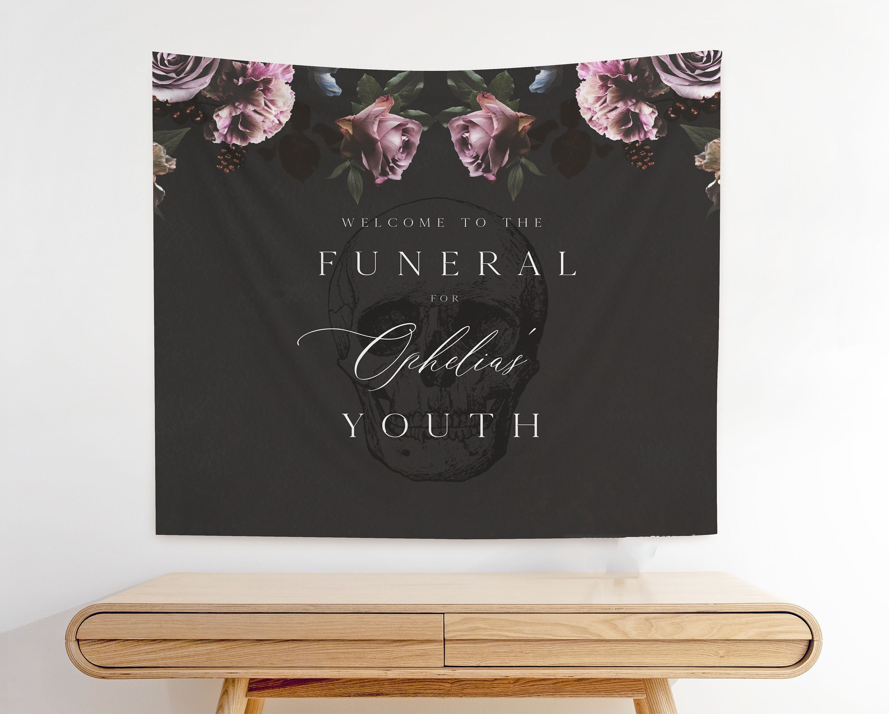 RIP To My 20s Birthday Backdrop, Death to my 20s Backdrop, Gothic 30th Birthday Welcome Sign, Funeral 30th Birthday Backdrop Sign