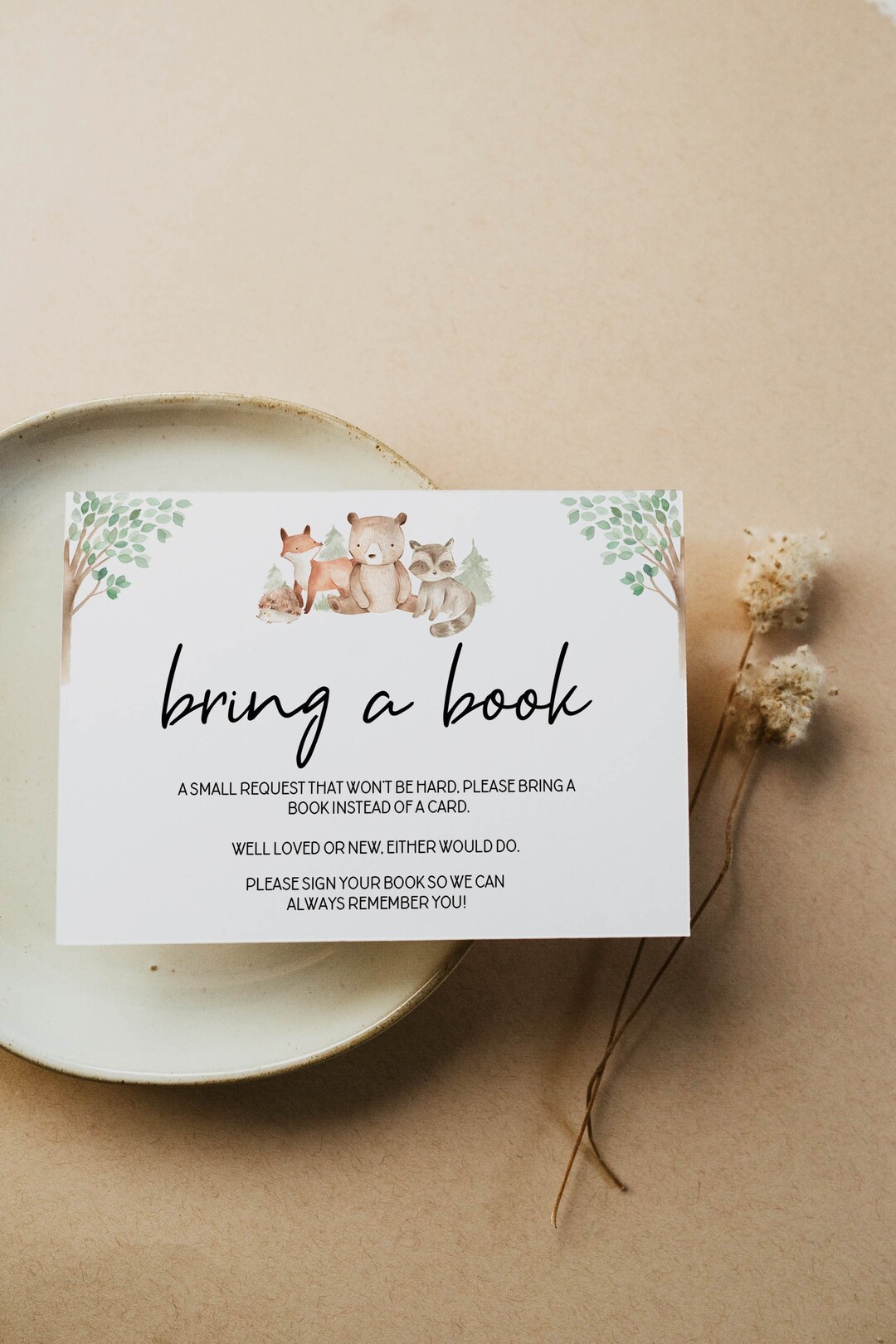 Books for Baby Insert Printable Baby Shower Inserts Bring A - Etsy