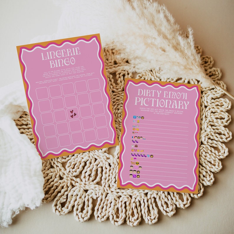 Pink Bachelorette Games Bundle, 100 Editable Bridal Shower Games, Pink Modern Bachelorette, Hen Party Games, Template, Dirty Games DS2 image 6