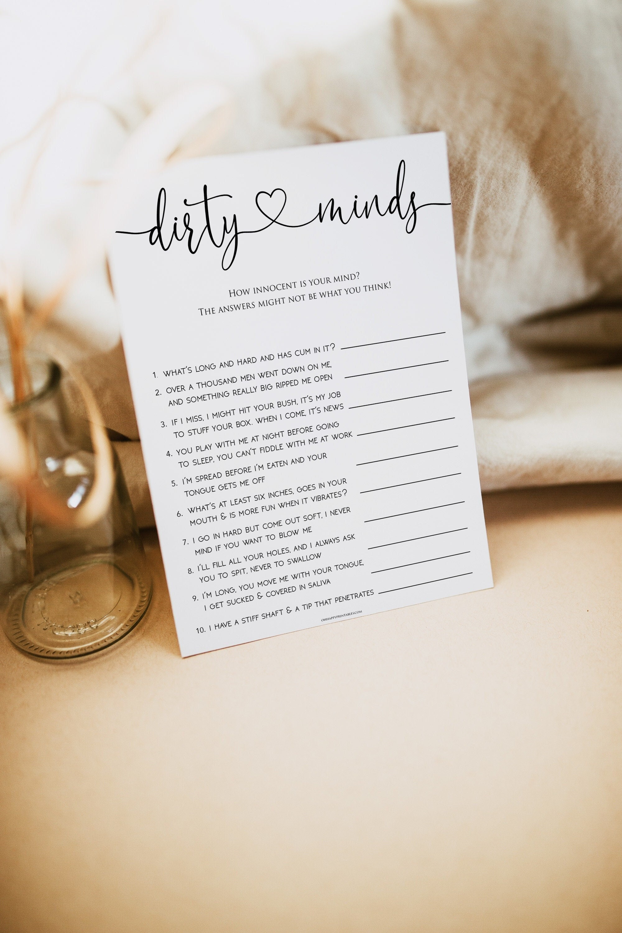 Dirty Minds Game - Etsy
