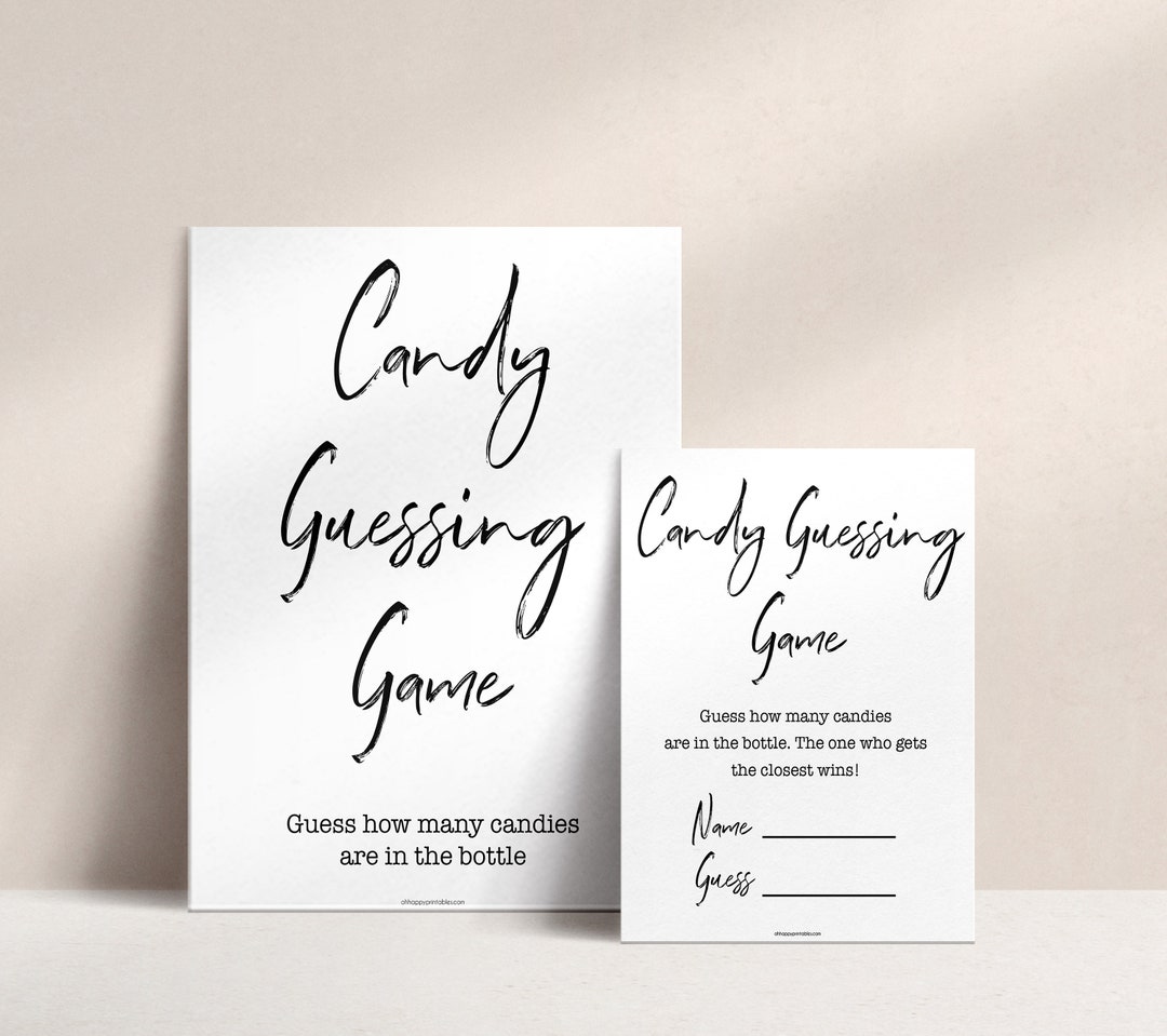 Candy Guessing Game Baby Shower Games Printable Baby Shower - Etsy