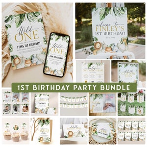 Wild One Birthday Party Bundle, Wild One Invitation, 1st Birthday Boy, Safari Birthday Decorations, First Birthday Safari Party Bundle WO1