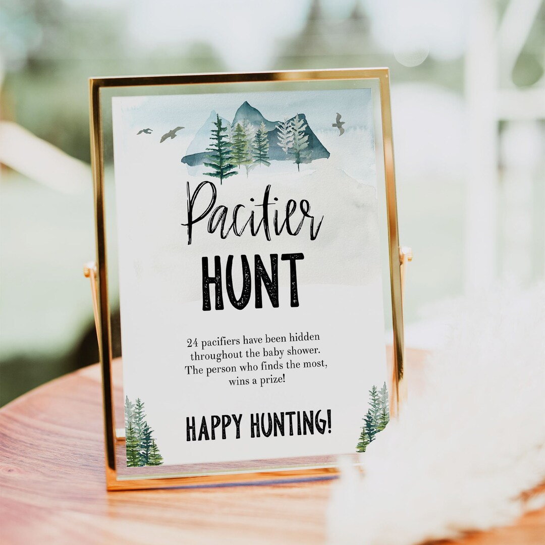 EDITABLE Pacifier Hunt Game, Printable Baby Shower Games, Adventure ...