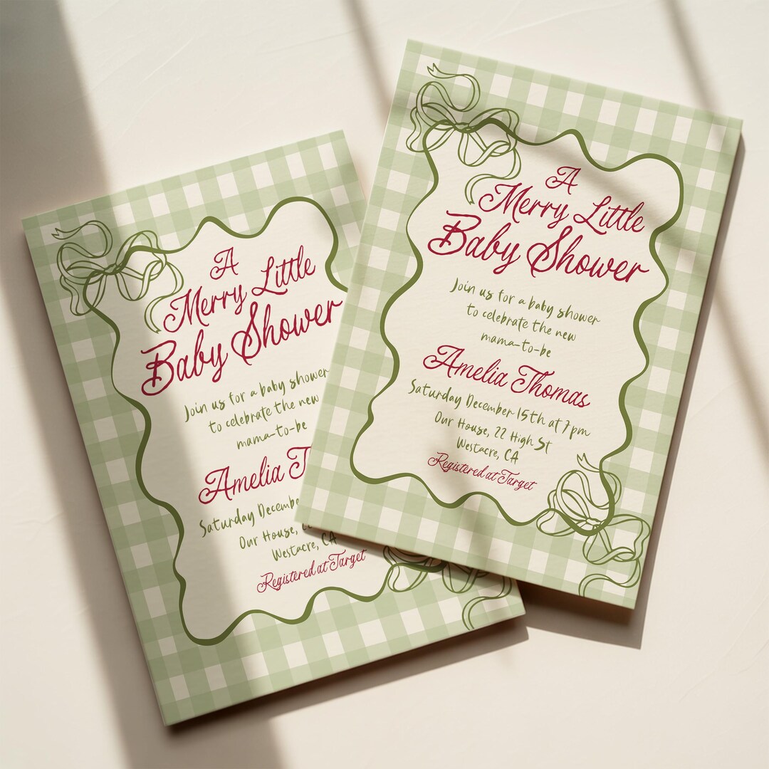 Invitación navideña para baby shower, plantilla editable de Canva ...