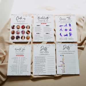 6 IN 1 | EPIC Bachelorette Party Games Bundle, Bachelorette Games Bundle, Printable Hen Party Games Pack, Fun Rude Bachelorette Games SC1