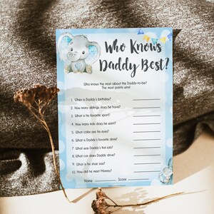 EDITABLE Who Knows Daddy Best Game Printable Baby Shower - Etsy