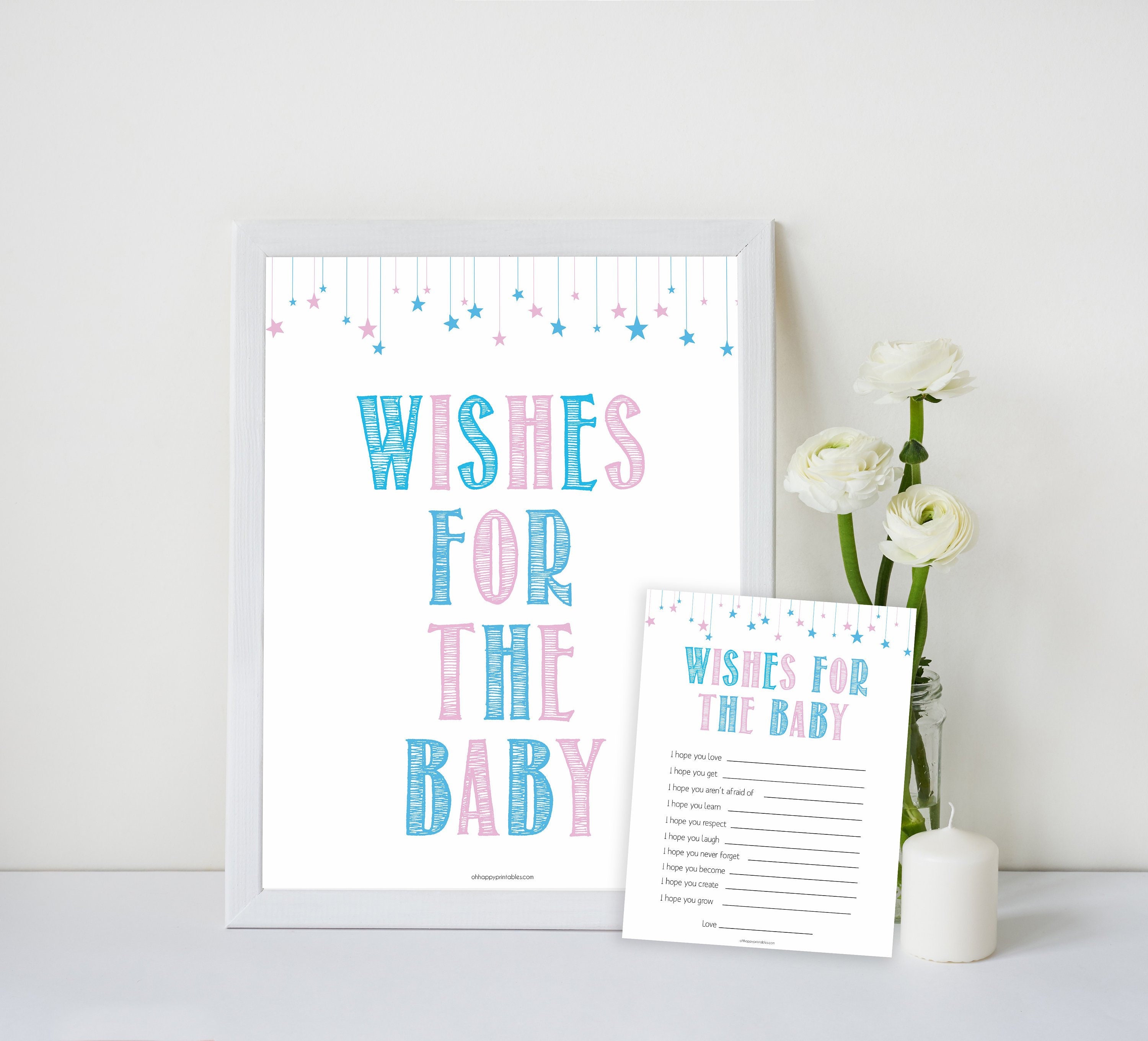 Gender Reveal Wishes For The Baby Baby Wishes Wishes for The | Etsy