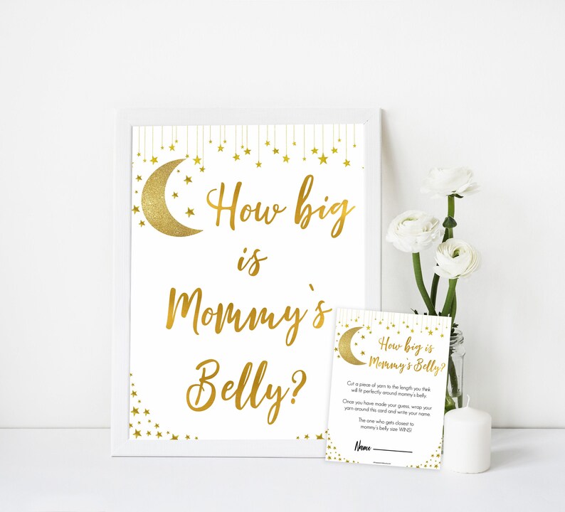 How Big is Mommy's Belly Game Printable Baby Shower Etsy