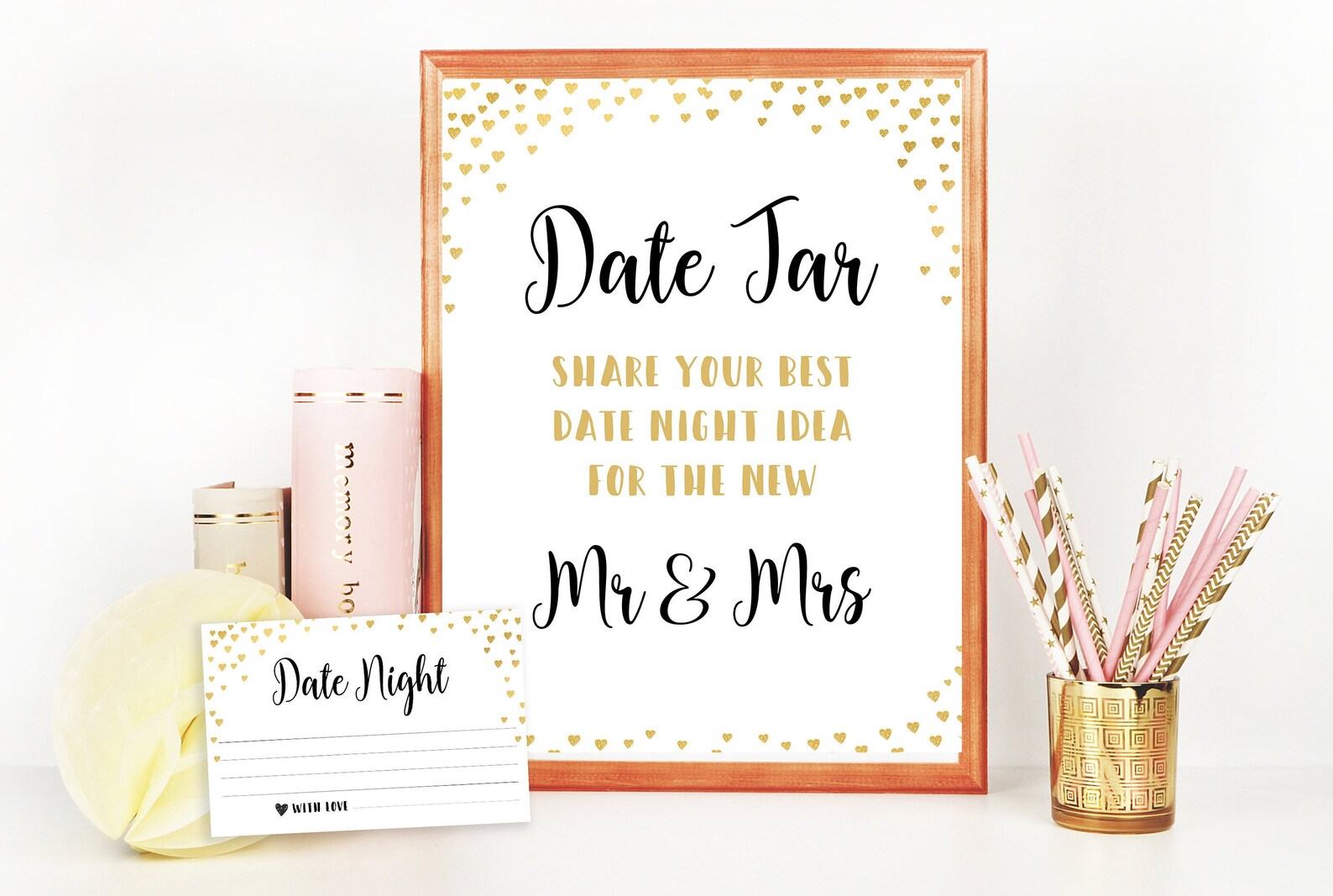 Date Night Bridal Shower Game Date Jar Bridal Shower Games Etsy