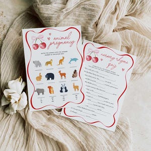 60 Cherry On Top Baby Shower Games, Cherry Baby Shower Game Bundle, Cherry on Top Baby Shower Games, Little Cutie Baby Shower Games