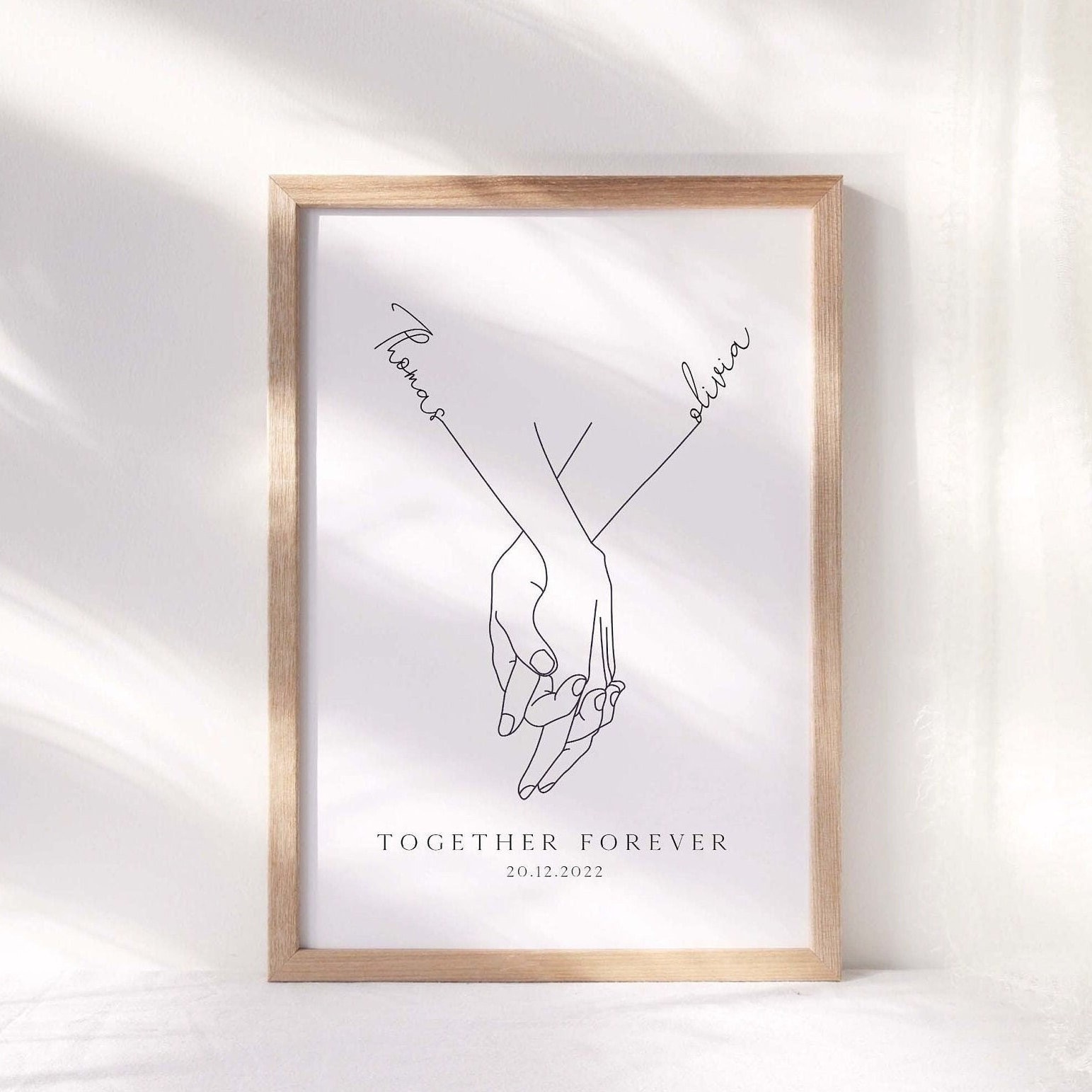 Poster Mural Couple Mains Qui Se Tiennent - Décoration Amour Mariage - Neuf