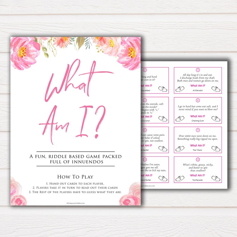 24 What Am I Innuendo Baby Shower Games Innuendo Riddle Etsy