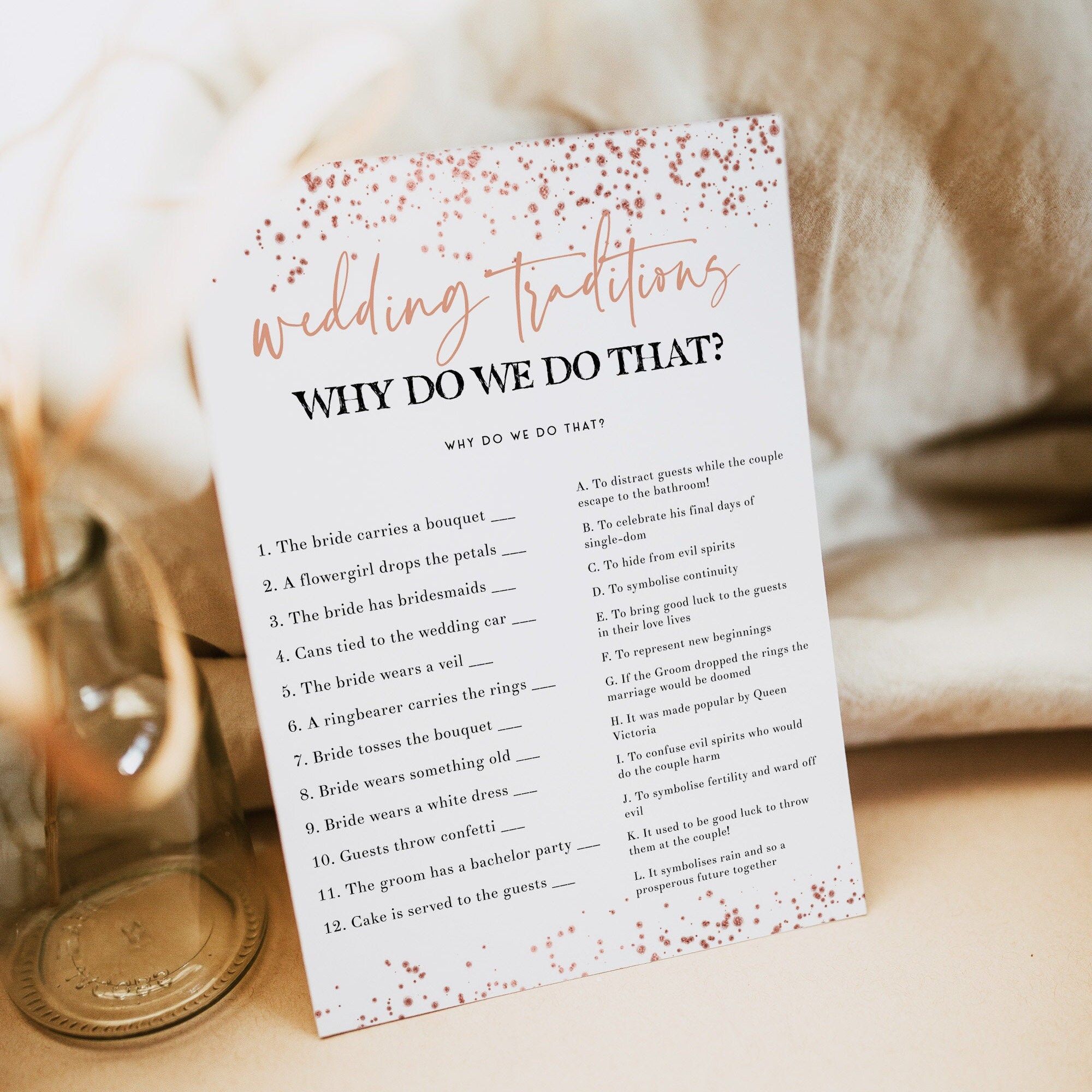 Bridal Shower Games Rose Gold Bridal Shower Games Printable Etsy