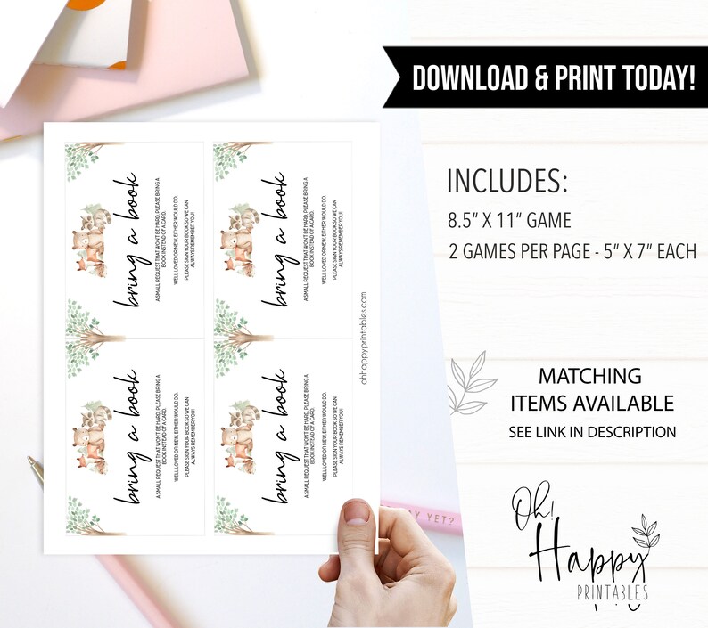 Books for Baby Insert Printable Baby Shower Inserts Bring A - Etsy