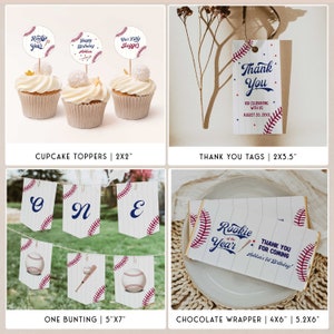 Rookie of the Year FIRST BIRTHDAY Party Bundle, Editable Baseball 1st ...